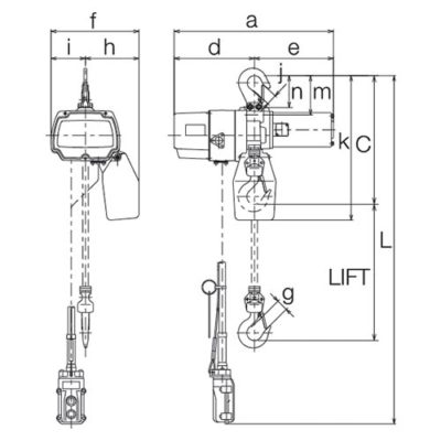 EDL Series Electric Chain Hoist - Single Speed (Pendant) - Image 2